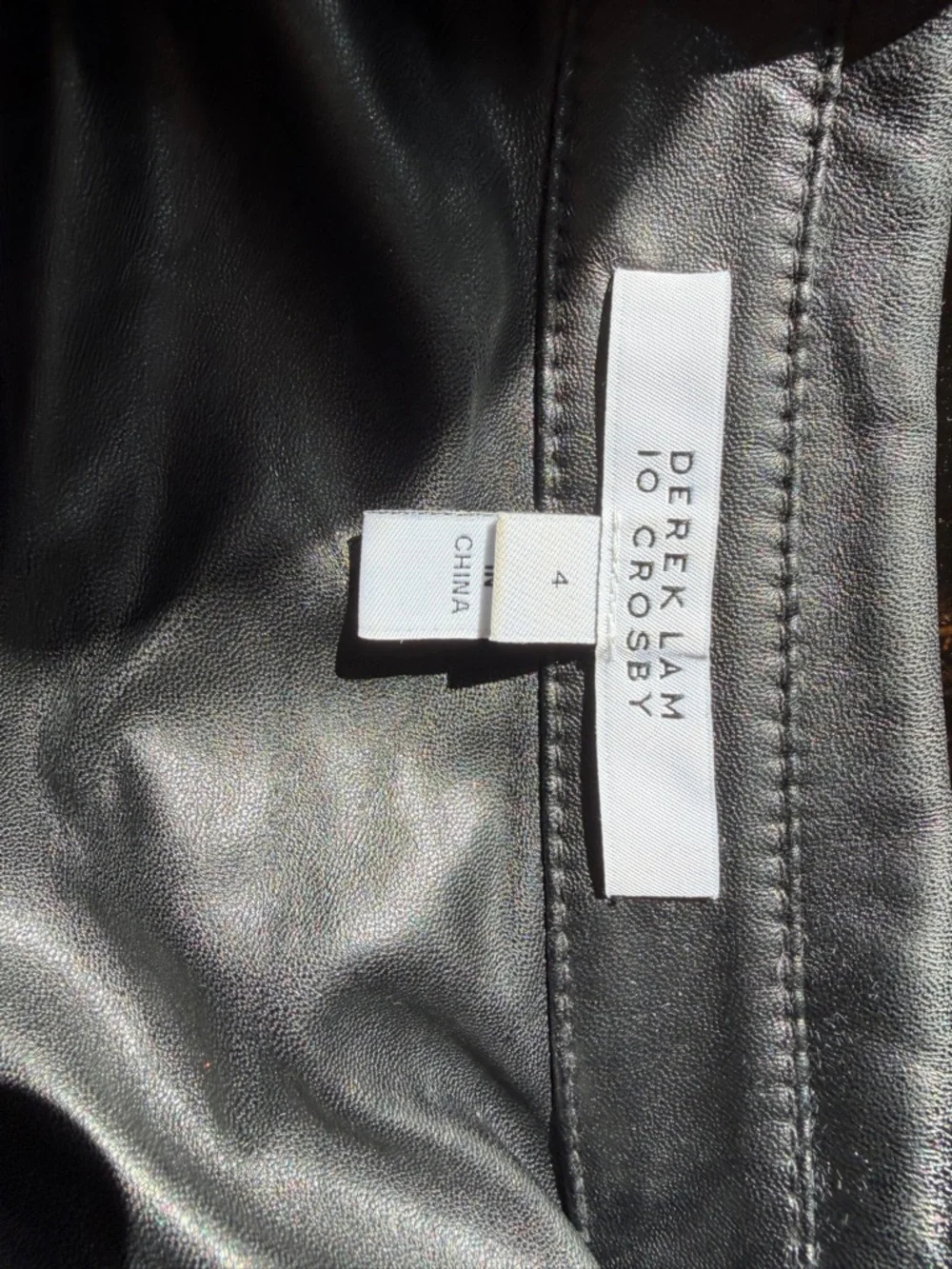 Derek Lam 10 Crosby Faux Leather Shirt Dress / Jacket – Black – Size 4 - Picture 4 of 4